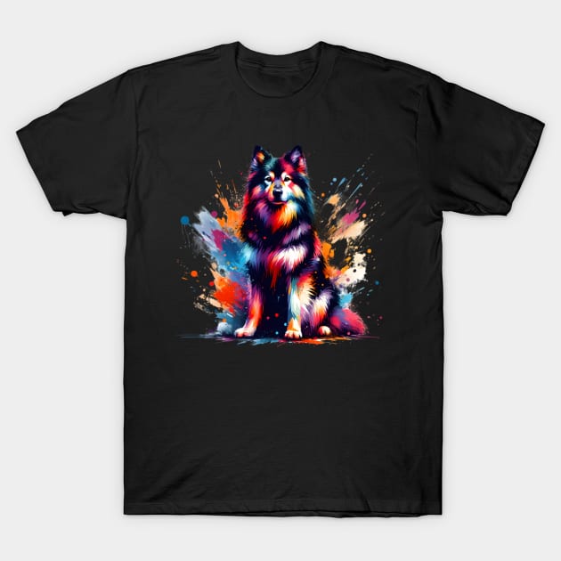 Vibrant Lapponian Herder in Splash Art Style T-Shirt by ArtRUs